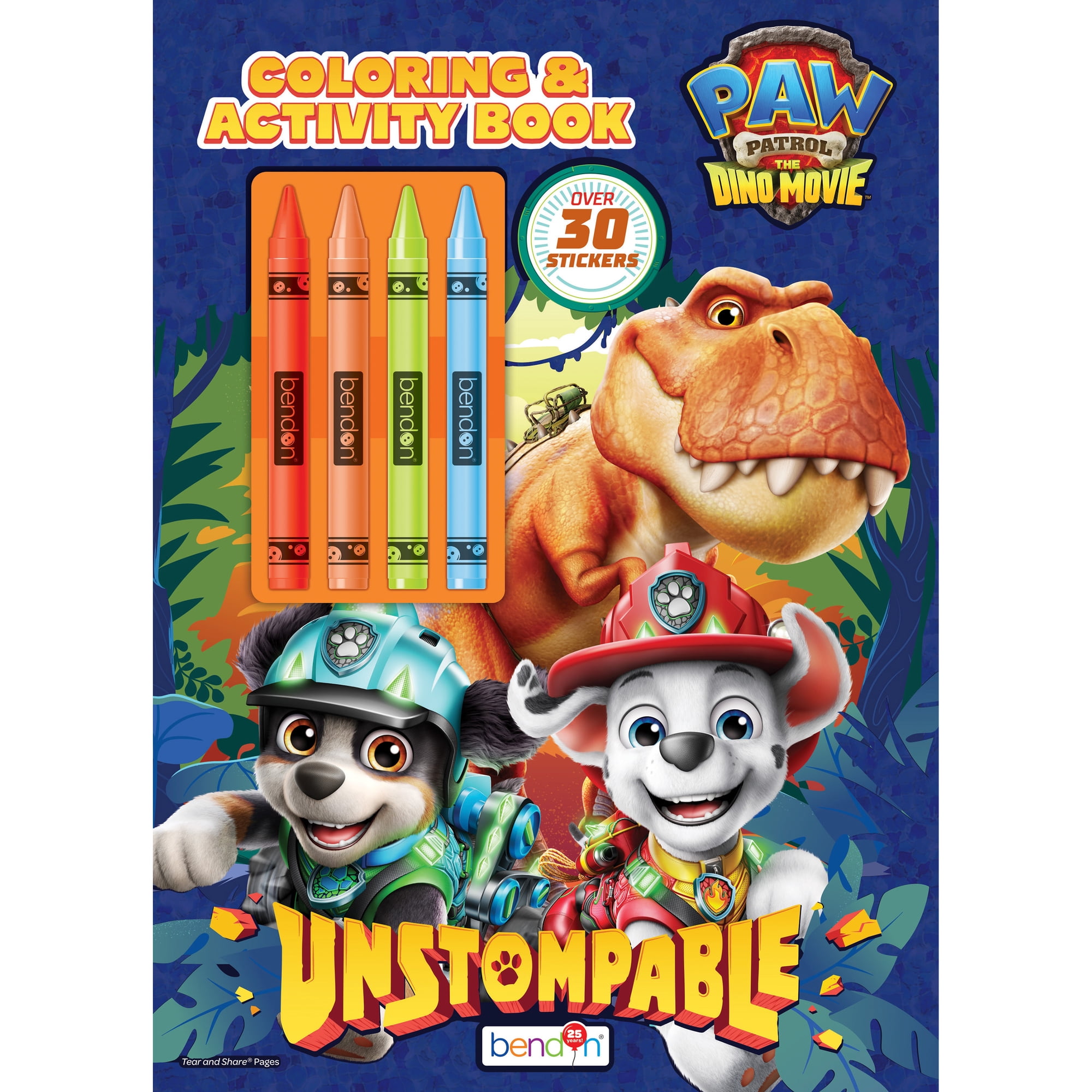 PAW Patrol Dino Movie Coloring and Activity Book with Crayons and Stickers, 48 Pages