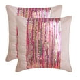 thumbnail image 2 of The HomeCentric Pillow Covers, Decorative Pink Designer Pillow Covers Pack of 2, 16x16 inch (40x40 cm) Art Silk Pillowcase&nbsp;With Zipper, Striped, Pillow Cover&nbsp;For Sofa Easter - Pink Angel, 2 of 3