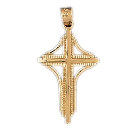 14K Yellow Gold Latin Cross Pendant - 31 mm