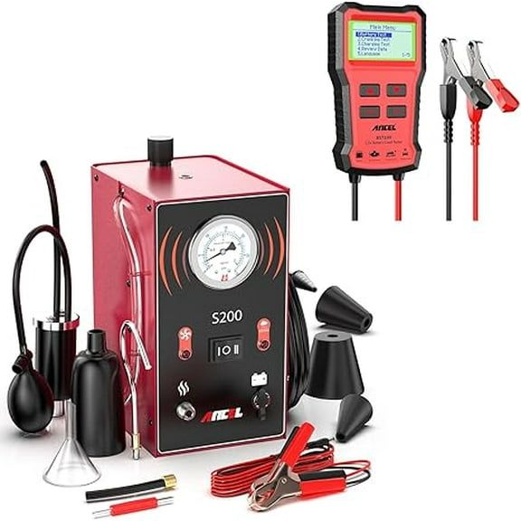 ANCEL S200 Automotive Smoke Machine with BST100 Car Battery Tester 12V Car Battery Load Tester 100-2000 CCA Alternator Charging Cranking Analyzer