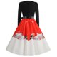 thumbnail image 5 of Vestidos de Navidad Para Mujer Vestido de Cintura Alta de Manga Larga Con Estampado de Cuello Cuadrado Odeerbi  ODB194007, 5 of 8