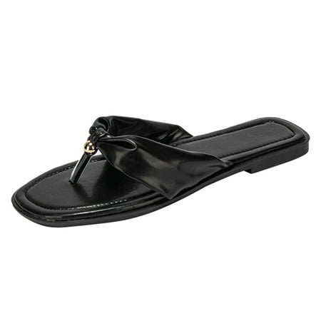 

Womens Sandals Beach Bottom Flat Flip Flop Sandal Pu Black 40