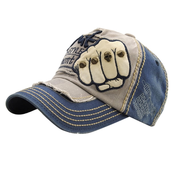 Gorra de Béisbol Vintage Sombrero de Mezclilla con Remaches de - Medio Azul, 50-60cm Azul medio Sunnimix Gorra de béisbol para mujer