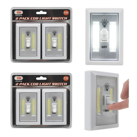 Cordless Led Grill Light - 4Pk COB LED Wall Light Cordless Switch Wireless Battery Operated Home 240 Lumen