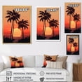 thumbnail image 4 of Designart "Sunset Under The Tangerine Twilight Palm Tree I" Palms & Palm Trees Floater Framed Canvas Wall Art, 4 of 5