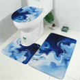 thumbnail image 2 of Blue Marble Flow Pattern Bathroom Rugs Sets 3 Piece,Toilet Cover Set,Absorbent Non Slip Bathroom Mats Sets with U-Shaped Contour Rug Toilet Rug Set, 2 of 5