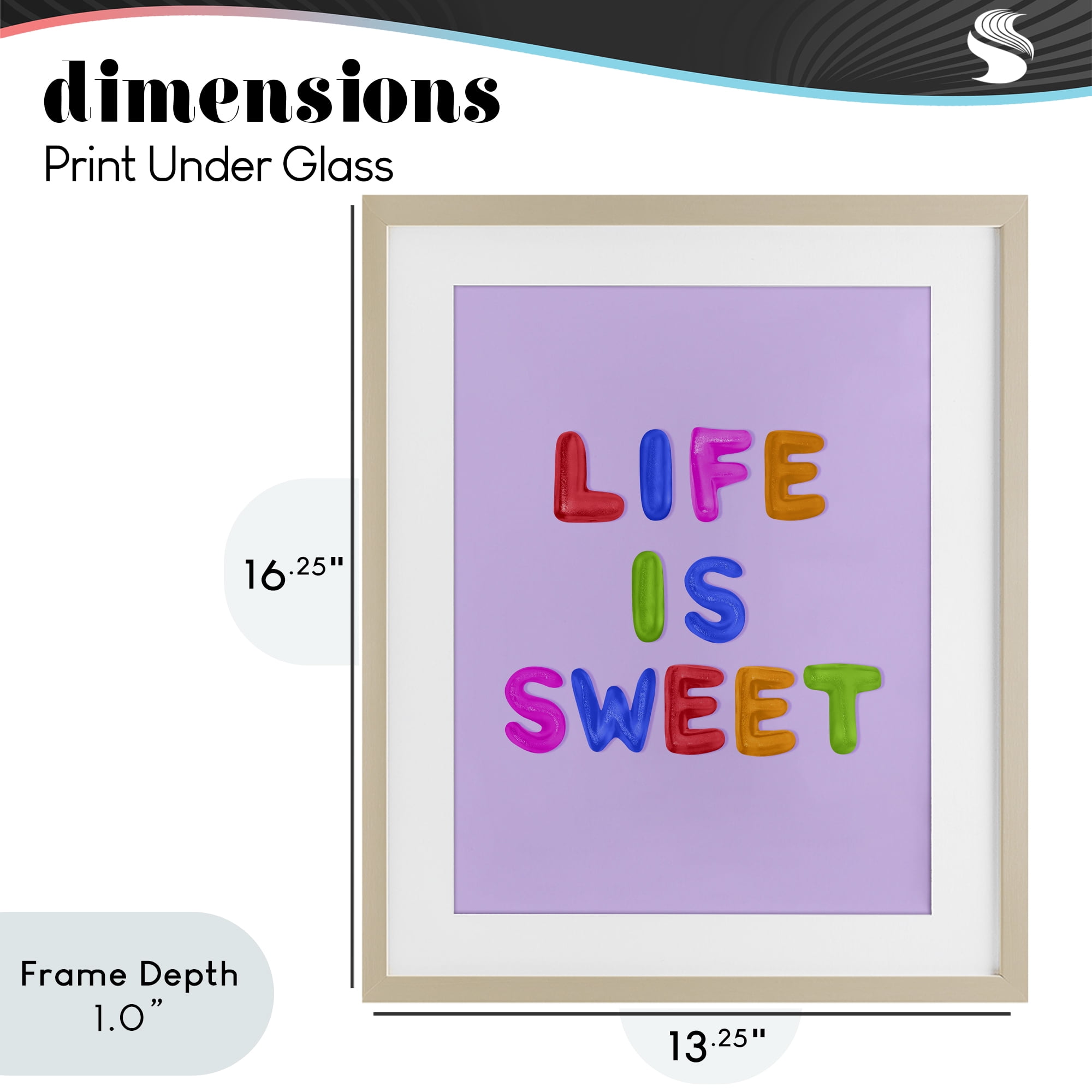 Stupell Industries Life Is Sweet Gummies Birch Framed Print Under Glass, design by LISH Creative