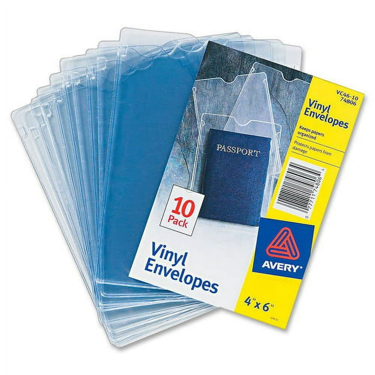 Buy Clear Vinyl Note Card Wallets, A6, 6Bar Size, Holds Envelopes