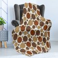 thumbnail image 4 of Chocolate Soft Flannel Fleece Throw Blanket, Vintage Design with Round Shapes with Curved Lines Abstract Geometric Motifs, Cozy Plush for Indoor and Outdoor Use, 70" x 90", Multicolor, by Ambesonne, 4 of 5