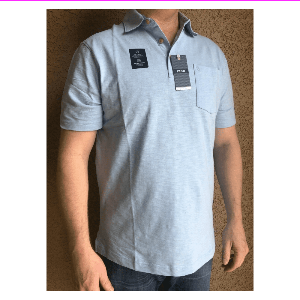 IZOD IZOD Men's Natural Stretch ShortSleeve Solid Chatham Pocket