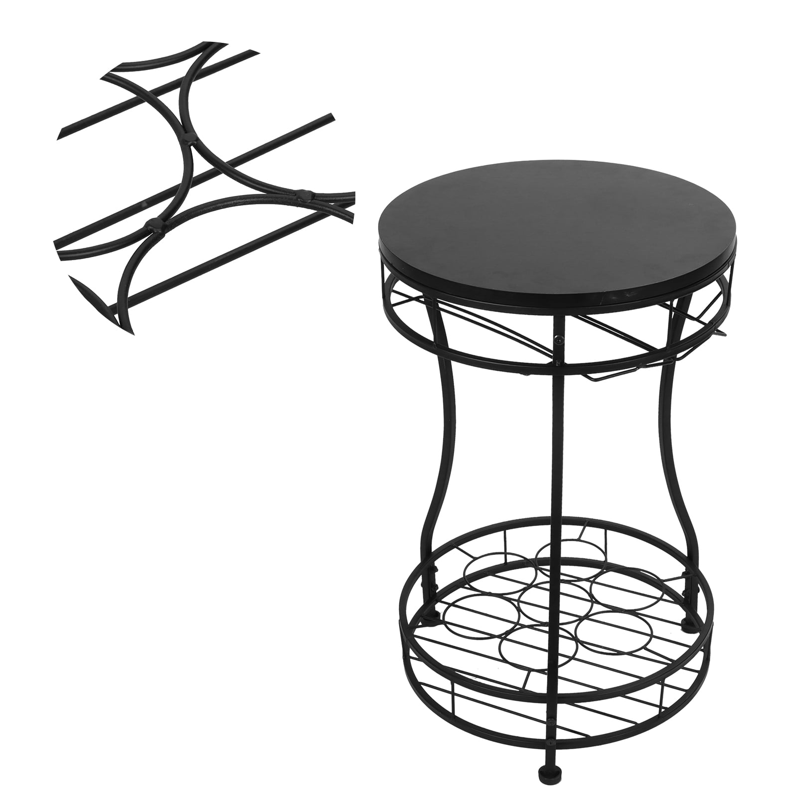 Wine Stand Round Freestanding Iron Wine Rack Wine Bottle Holder For