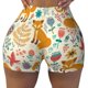 thumbnail image 2 of Balery Whimsical Fox Floral Garden Pantalones cortos de entrenamiento estampados para mujer, sin costuras, ajustados, para gimnasio, yoga, correr, deportes, ejercicio activo, fitness.-X-Large, 2 of 8
