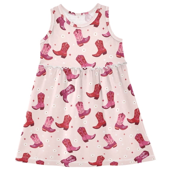 joogoo Girls Sleeveless Dress Boots Daisy Flower Stylish Short Sleeve Dresses 4T