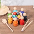 thumbnail image 1 of Madera Montessori Color clasificación juguete Multi-usos Reconocimiento de color Aprendizaje Juego de juego de juguetes Montessori para la escuela de viajes al aire libre, 1 of 9