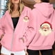 thumbnail image 2 of WILLBEST Sudadera Larga para Mujer, con Estampado Navideño, Cremallera, Manga Larga, Bolsillo y Cordón Ajustable Chica​​, 2 of 8