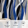 thumbnail image 6 of Blue Black Stripes Semi Sheer Curtains Drapes for Living Room,Bedroom,French Doors Window 96 Inches Long,Modern Abstract Ombre Grey White Lines Rod Pocket Chiffon Curtain Voile Drapery Panel, 6 of 8