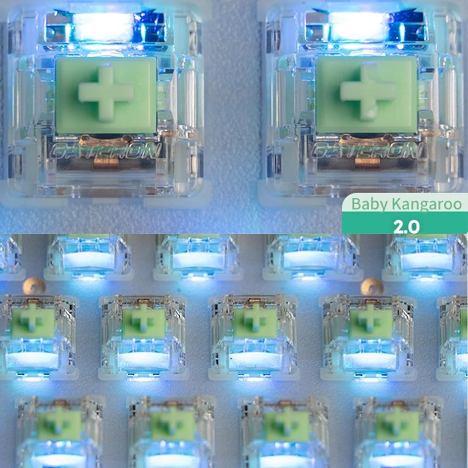 Gateron Baby Kangaroo 2.0 Keyboard Switches, Heavy Tactile RGB LED 5 Pin 22mm Dual-Stage Spring Pre-lubed Switches for MX Mechanical Keyboard(36PCS)
