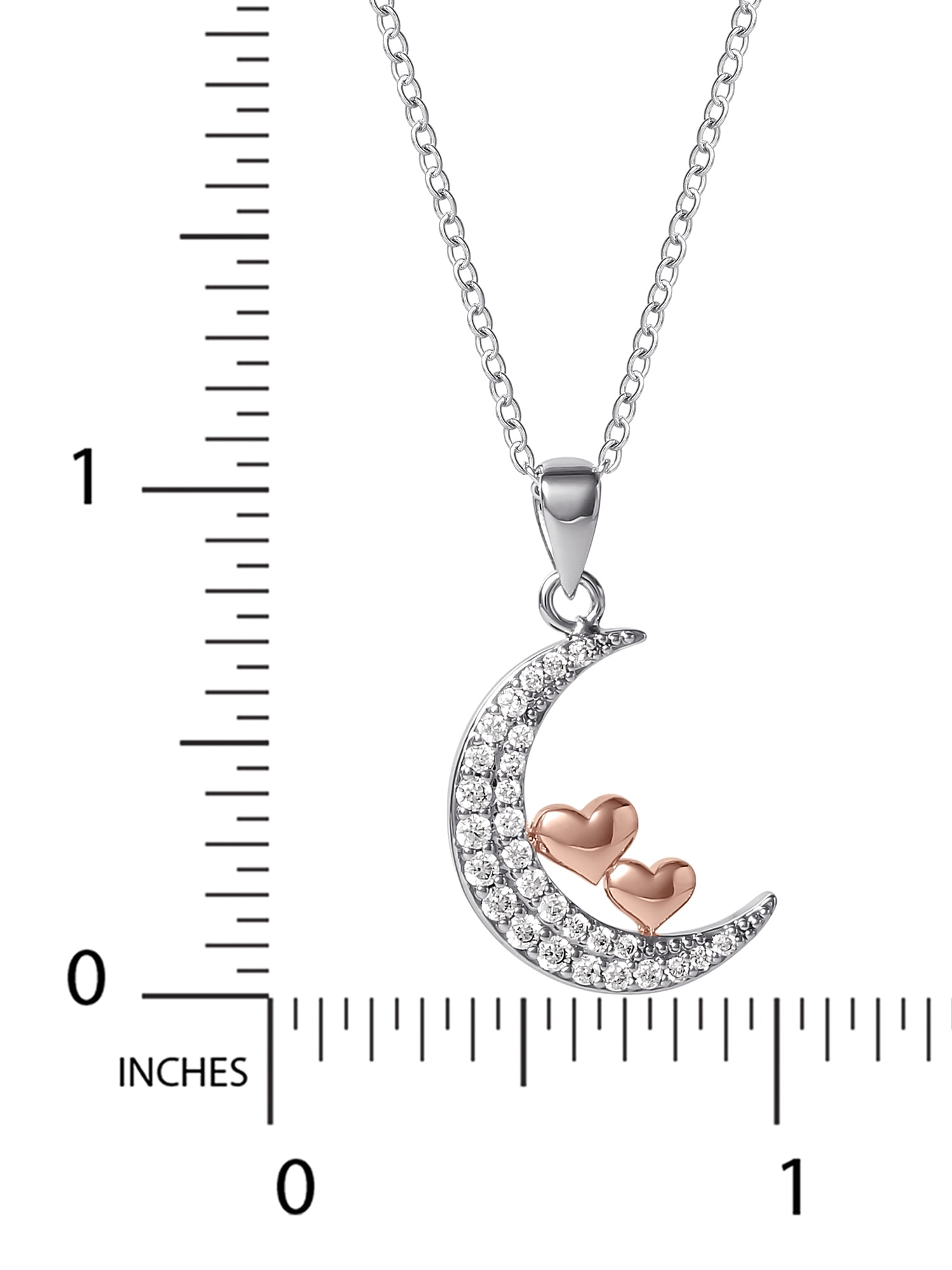 Believe by Brilliance, Women's Brass Pink Gold Plated Cubic Zirconia Pendant, 18" +2"
