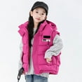 thumbnail image 4 of KYAIGUO Kids Girls Boys Down Vest Puffer Vest Toddler Hooded Vest Winter Lightweight Sleeveless Zipper Jacket for 3-10Y, 4 of 5