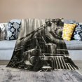 BCIIG Steam Engine Train Snow Trees Warm Lightweight Blanket Soft