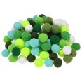 thumbnail image 1 of Uxcell Paquete de 100 Pompones para Manualidades, 1" (25mm) Poliéster Serie Verde Pompones Suaves y Esponjosos, 1 of 7