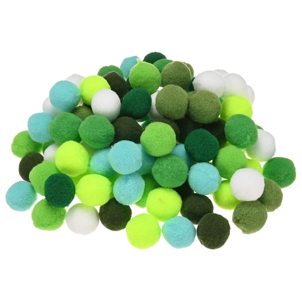 Uxcell Paquete de 100 Pompones para Manualidades, 1" (25mm) Poliéster Serie Verde Pompones Suaves y Esponjosos