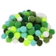 thumbnail image 1 of Uxcell Paquete de 100 Pompones para Manualidades, 1" (25mm) Poliéster Serie Verde Pompones Suaves y Esponjosos, 1 of 7
