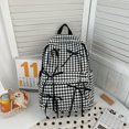 thumbnail image 3 of Likrtyny Mochila A Cuadros Con Lazo Mochila Informal para Mujer (negro), 3 of 9