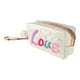 thumbnail image 1 of 1 Pc Bolsa de Maquillaje Bordada con Amor para Mujeres para Viajes Vacaciones Camping Rosa Blanca PU, 1 of 3