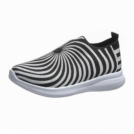 

EQWLJWE 2022 Spring Autumn Sneakers Fashion Ladies Stretch Cloth Large Size Women s Casual Sports Light Flying Weaving Shoes Deals Discount Clearance