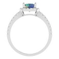 thumbnail image 4 of 1.86ct emerald cut blue moissanite 14k white gold halo Bridal Wedding Engagement Promise Anniversary Ring for Women size 10.5, 4 of 7