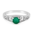 thumbnail image 6 of 10k White Gold Round Emerald And Diamond Ring, 6 of 6