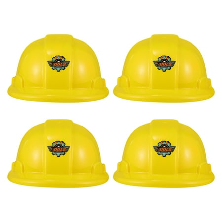 

Toyvian 4pcs Construction Hard Hats Plastic Kids Party Hat Engineering (Yellow)