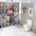thumbnail image 7 of Pratyus Snowman Shower Curtain for Chic Elegant Bathroom Decor with Hooks, Christmas Theme, Polyester Fiber, Washable, Various Sizes 69"x72, 7 of 7