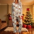thumbnail image 2 of successthop Soft Christmas Pajamas for Women Snowman Long Sleeve Crewneck Pullover Nightwear and Pj Pant Xmas Sleepwear, 2 of 6