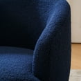 thumbnail image 6 of Onbeam Accent Chairs for Living Room and Bedroom - Swivel Barrel Chair and Reading Armchair with Teddy Fabric and Metal Base - Blue, 6 of 10