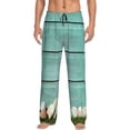 thumbnail image 2 of Kdxio Wood Grain Print Men's Sleep Pajama Pant Lounge Pants with Pockets, 2 of 8