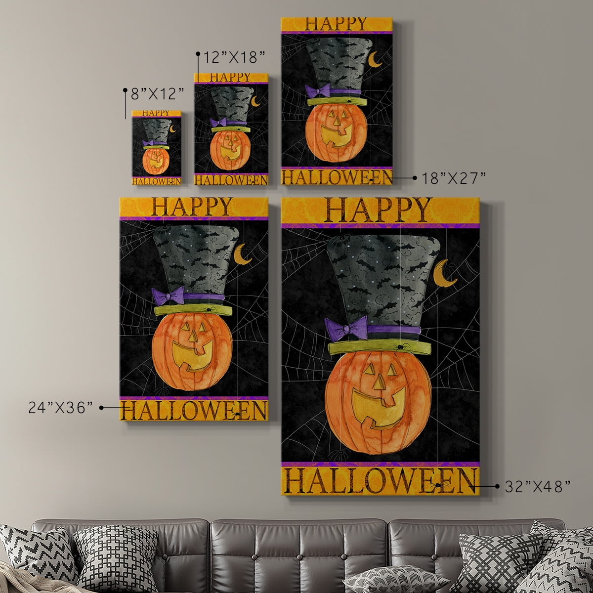 Happy Halloween Premium Gallery Wrapped Canvas - Ready to Hang