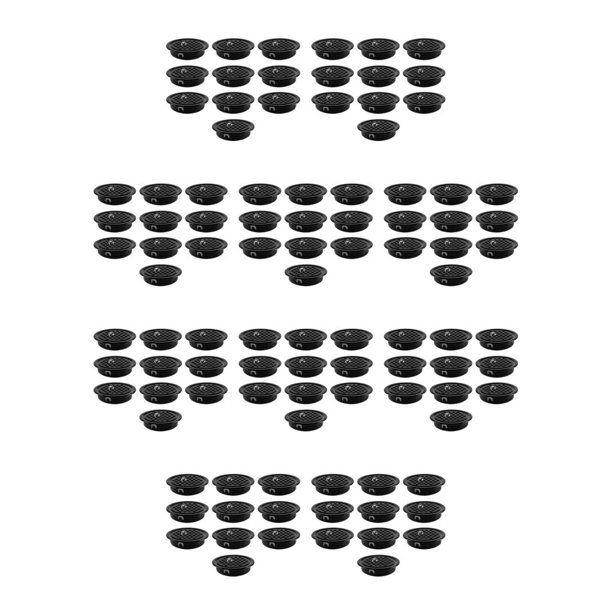 Eigraketly 10 unids/set rejilla de ventilación ajustable de acero inoxidable para rejillas de ventilación redondas para el hogar negro (plano) Negro (plano) 35mm 10Conjunto