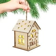 thumbnail image 3 of Christmas Tree Wooden House LED Light Santa Claus Snowman Elk Illuminated Cabin Decorations, 3 of 5