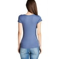 thumbnail image 3 of Ladies Short Sleeve Rayon Spandex Rib Henley Top, 3 of 3