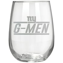 New York Giants Etched 17oz. Rally Cry Stemless Wine Glass