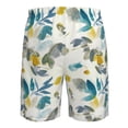thumbnail image 6 of Kdxio Watercolor Leaves Pattern Mens Casual Shorts - Drawstring Summer Beach Sports Shorts for Men, 6 of 9