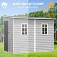 thumbnail image 6 of JULY'S SONG 8x4 Outdoor Storage Shed with Floor, Heavy Duty Resin Sheds with Openable Windows & Lockable Doors, Plastic Storage Cabinets for Outside, Grey, 6 of 11