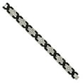 thumbnail image 3 of Stainless Steel Brushed and Polished Black IP-plated With CZ 8.25in Chain ; for Adults and Teens; for Women and Men, 3 of 4