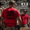 thumbnail image 2 of Wild Bobby RED Friday US Shirt Remember Everyone Deployed Flag Sleeve Print Unisex Men Tee, 2 of 7