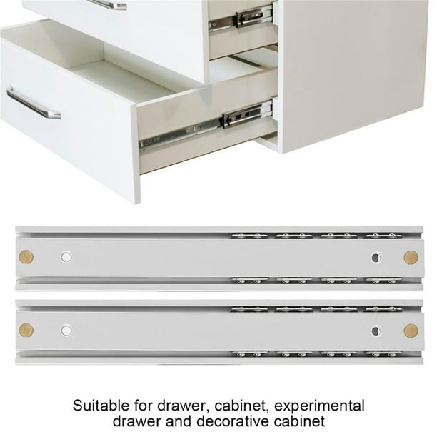 Guía deslizante para gabinete, 2 piezas/juego de mini guías deslizantes lisas de aluminio para cajones, estándares líderes en la industria