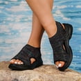 thumbnail image 4 of Rokment Women's Walking Sandals Lightweight Comfortable Mesh Cut-Out Open Toe Memory Foam Thick Sole Athletic Nursing Tennis Non Slip Work Sneakers Summer Shoes Multicolour Size 7, 4 of 7