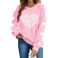thumbnail image 2 of Avrnliq Womens Valentine Sweatshirt Pink Heart Print Oversized Cozy Long Sleeve Cute Valentine's Day Gift for Her Girlfriend Casual Romantic Top,Size XS, 2 of 8
