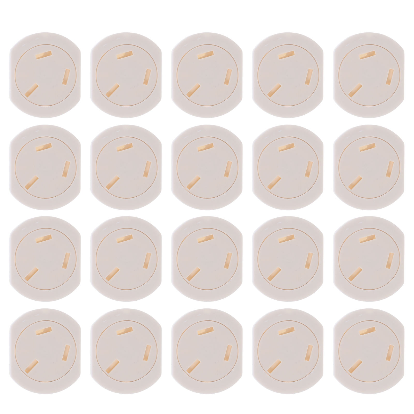 UPOUART 20Pcs Childproof Electrical Socket Covers White with Adhesive for Safety and Automatic Closure